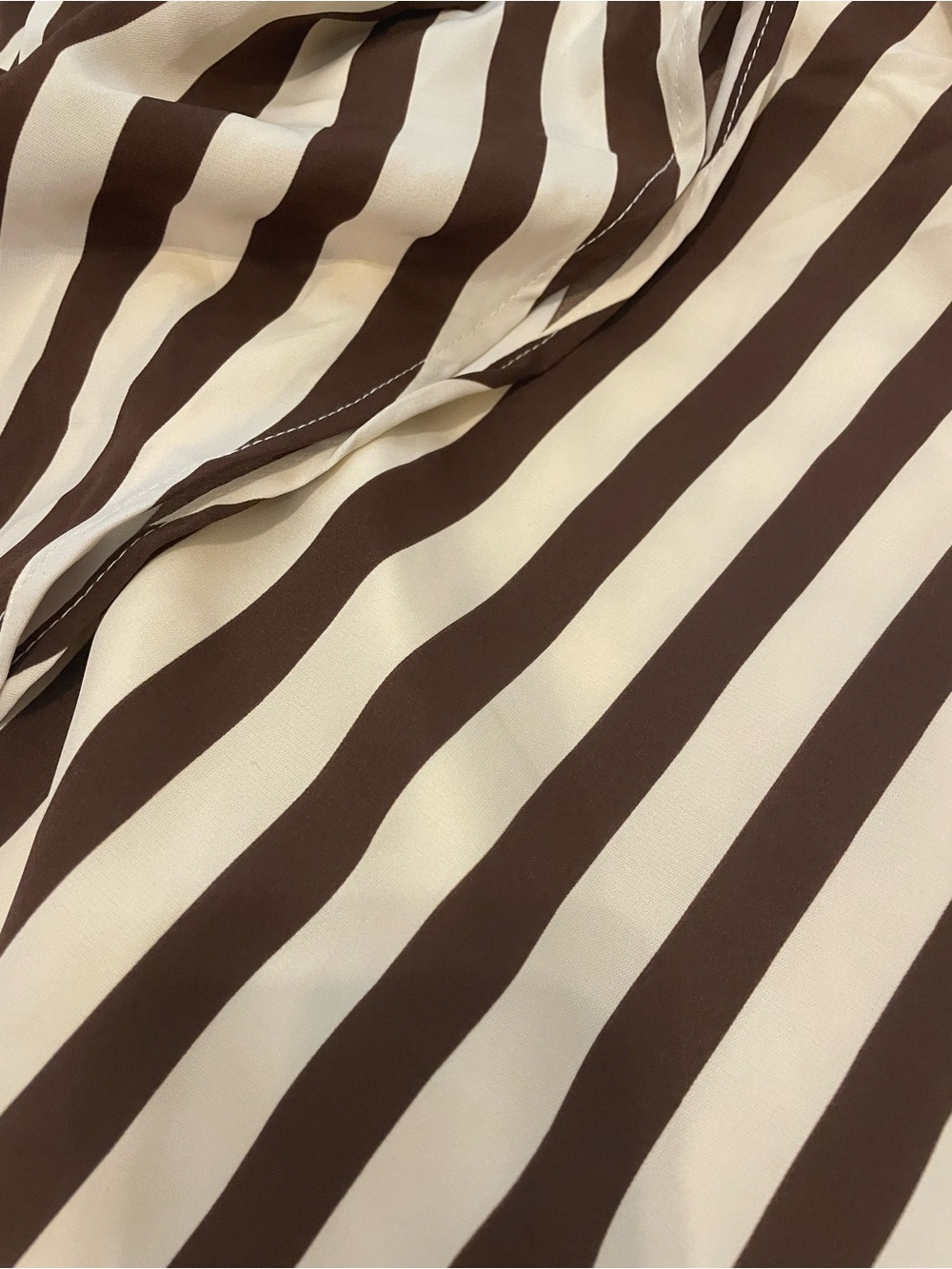 Bronze Snake Inessa Striped Asymmetric Top and Maxi Skirt Set in Brown and Cream - Picture 9 of 11
